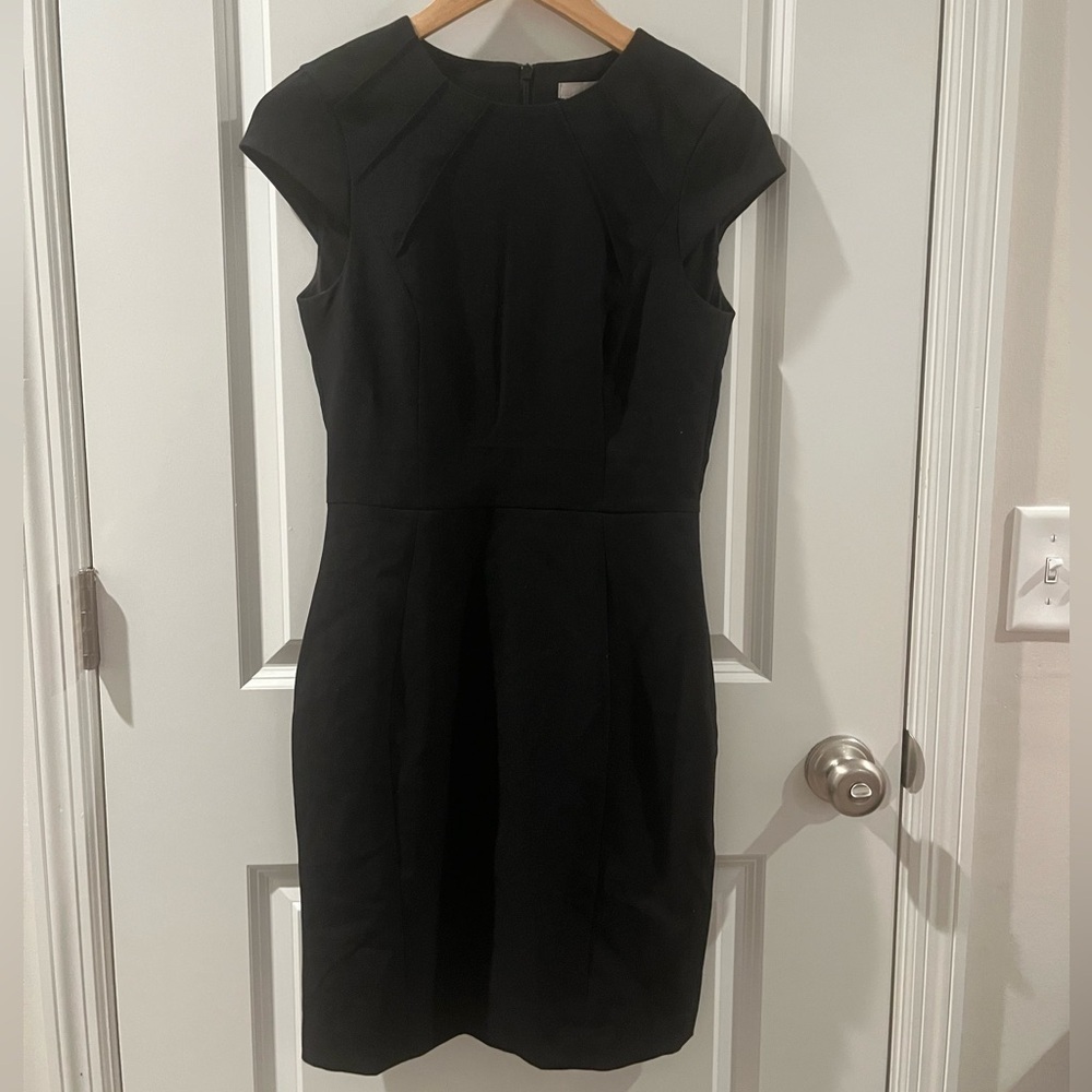H&M Black Dress with Cap Sleeves/back Zip NWT